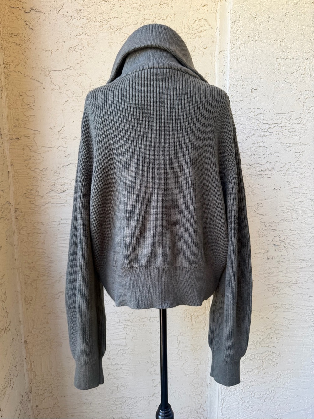 Varley Maura ribbed half-zip knit sweatshirt XL olive night NWT - Picture 5 of 16